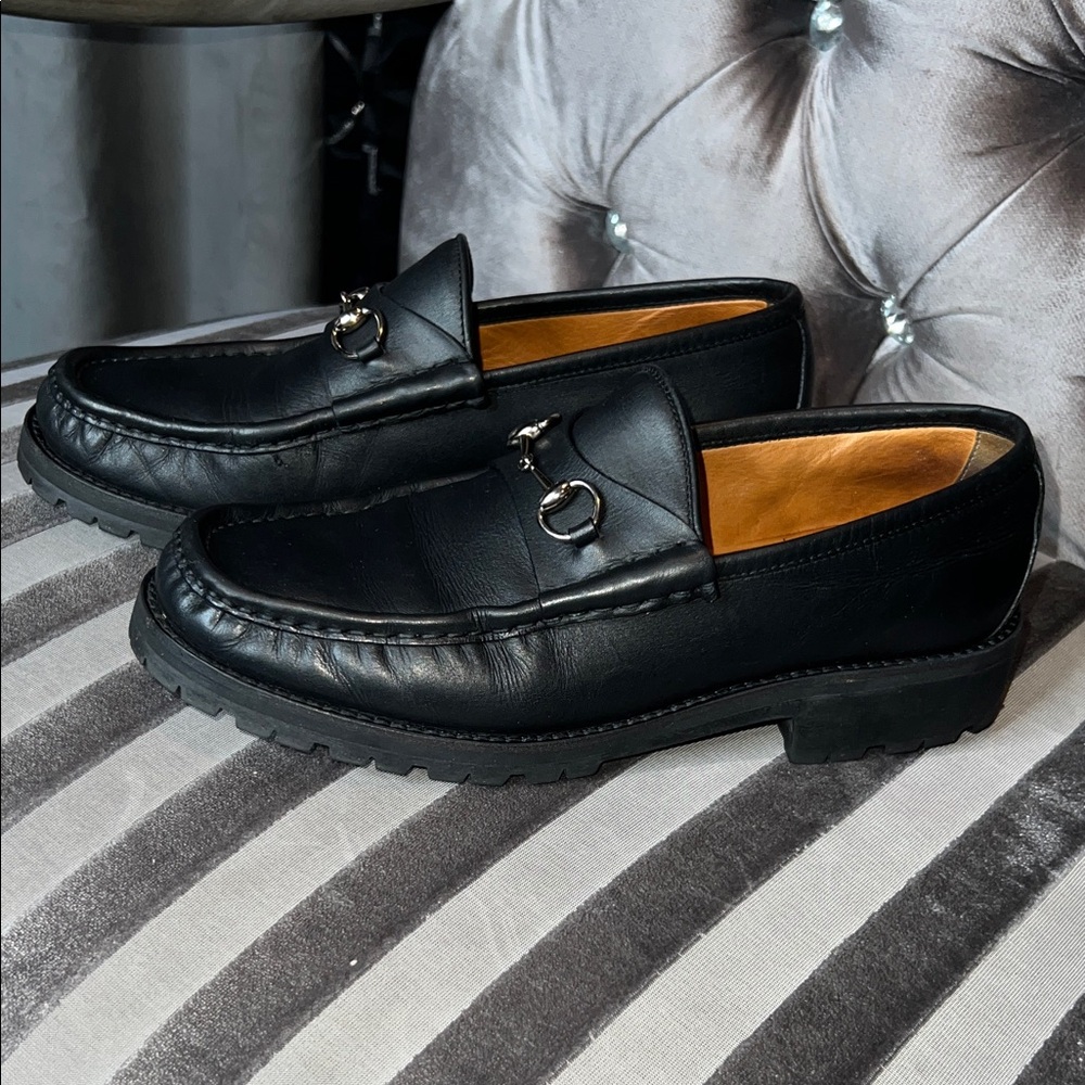 👑 THE IMPOSSIBLE FIND: Vintage Gucci Rubber Lug Sole Loafers 014875 👑